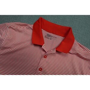 Nike Golf Dri-FIT Polo Mens Small Red Stripe Performance Lightweight Top Stretch